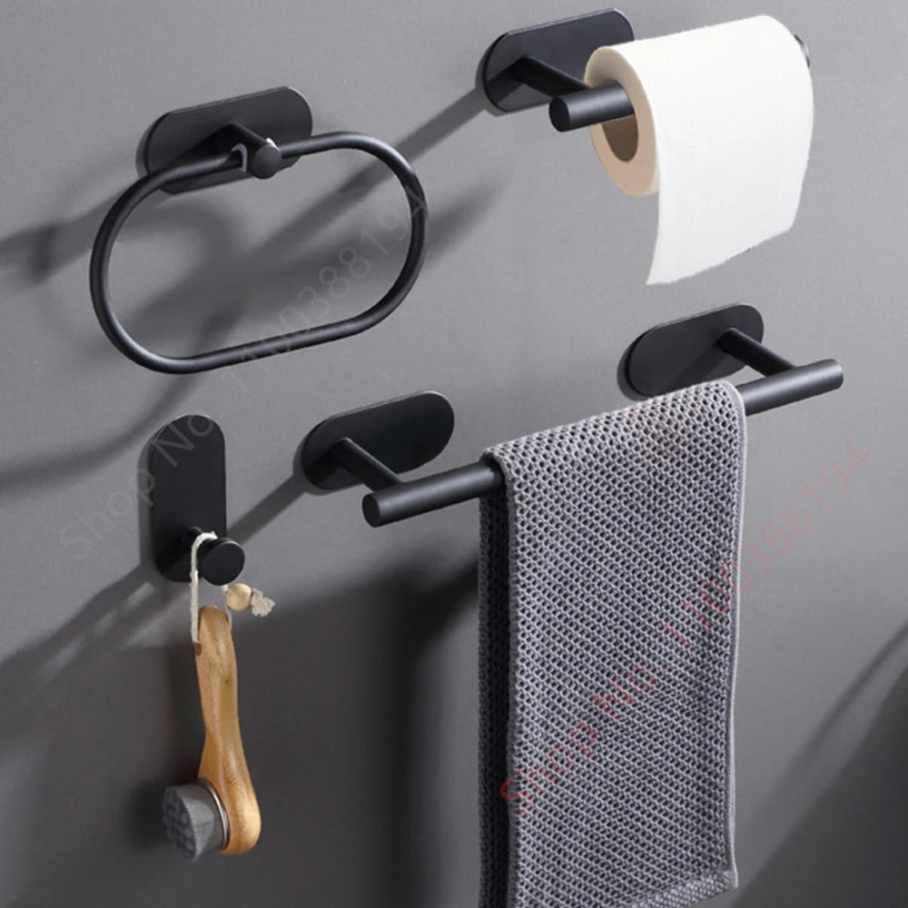 Adhesive Wall-Mounted Toilet Paper Holder – No Drills, Sleek Design for Easy Install