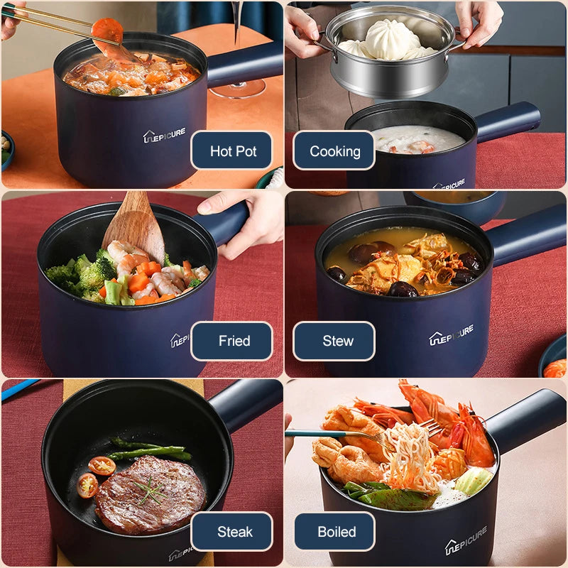 Compact Electric Cooker for 1-2 People – Perfect for Rice, Ramen, and Stews