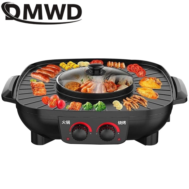 (EU-220V) Smokeless Electric Grill & Hot Pot – Enjoy Korean BBQ and Hot Pot at Home