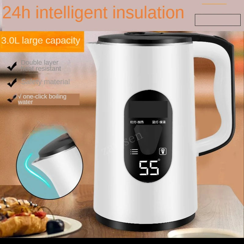 3L Smart Electric Kettle with LED Display – Perfect Temperature for Your Favorite Drinks